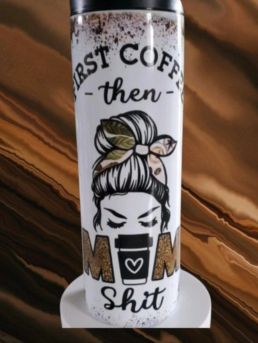 First Coffee then Mom SH** Funny 20oz Tumbler with duo lids 🎉sale